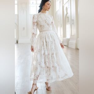 Elegant Ivy City Co White Lace Naples Dress NWT